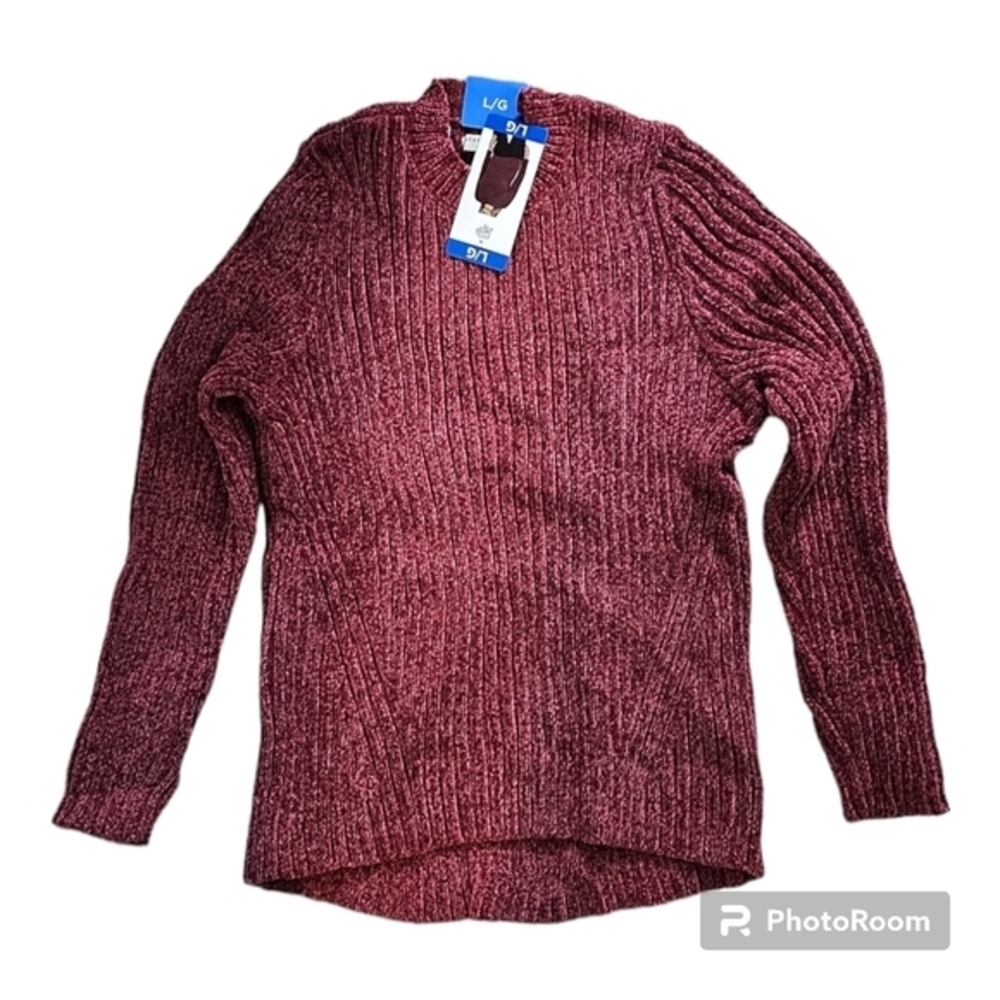 Jach's‎ Girlfriend Chenille Sweater, Large, Dark Pink, NWT